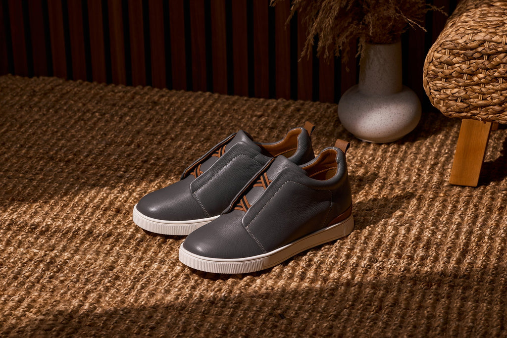 CALTO - J1935 - 2.6 Inches Taller (Grey) - Slip-On Snoafers