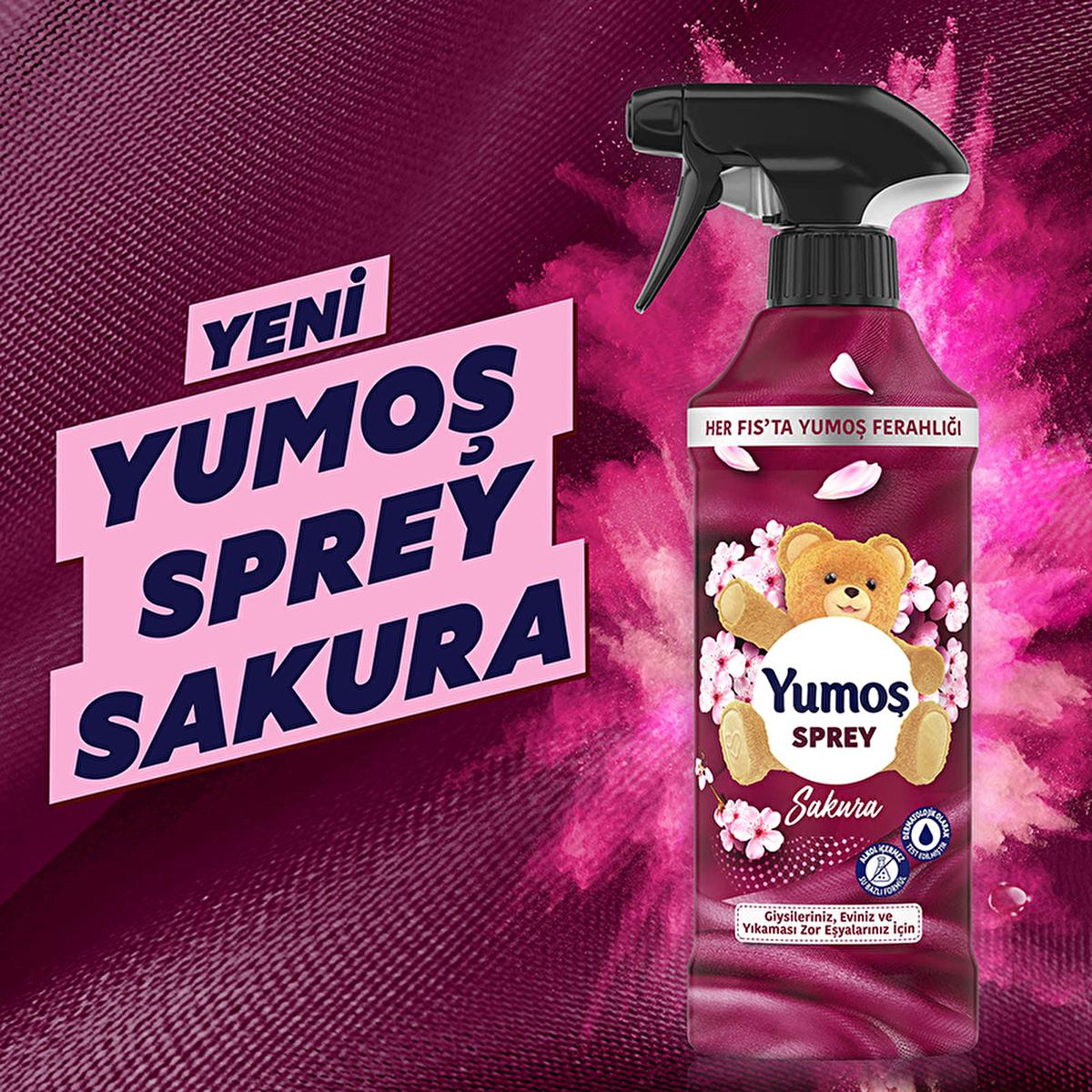 Yumoş Sakura Fabric and Home Fragrance Spray - Dermatologically Tested, Alcohol-Free, 15.22 fl oz