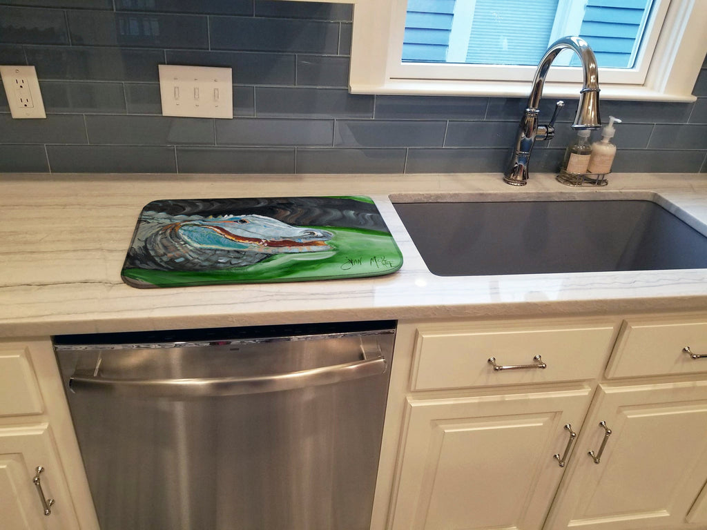Blue Alligator Dish Drying Mat Absorbent Dish Drying Mat Pad for Kitchen Counter Dish Drainer Mat for Countertop, 14 x 21", Multicolor