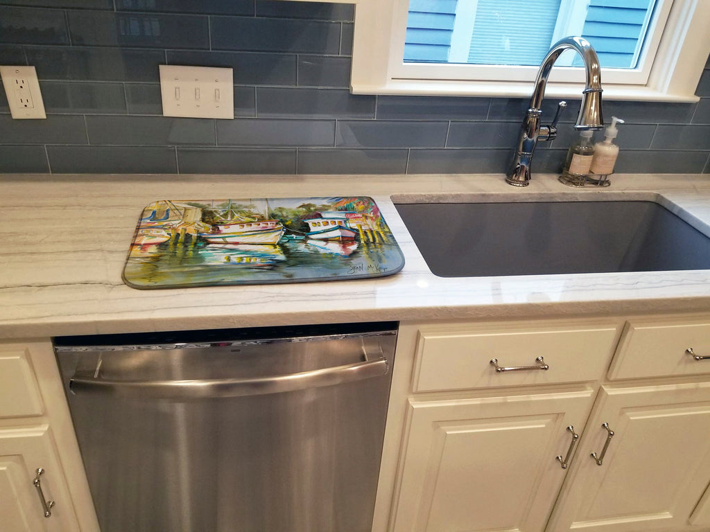Fish Market Dish Drying Mat Absorbent Dish Drying Mat Pad for Kitchen Counter Dish Drainer Mat for Countertop, 14 x 21", Multicolor