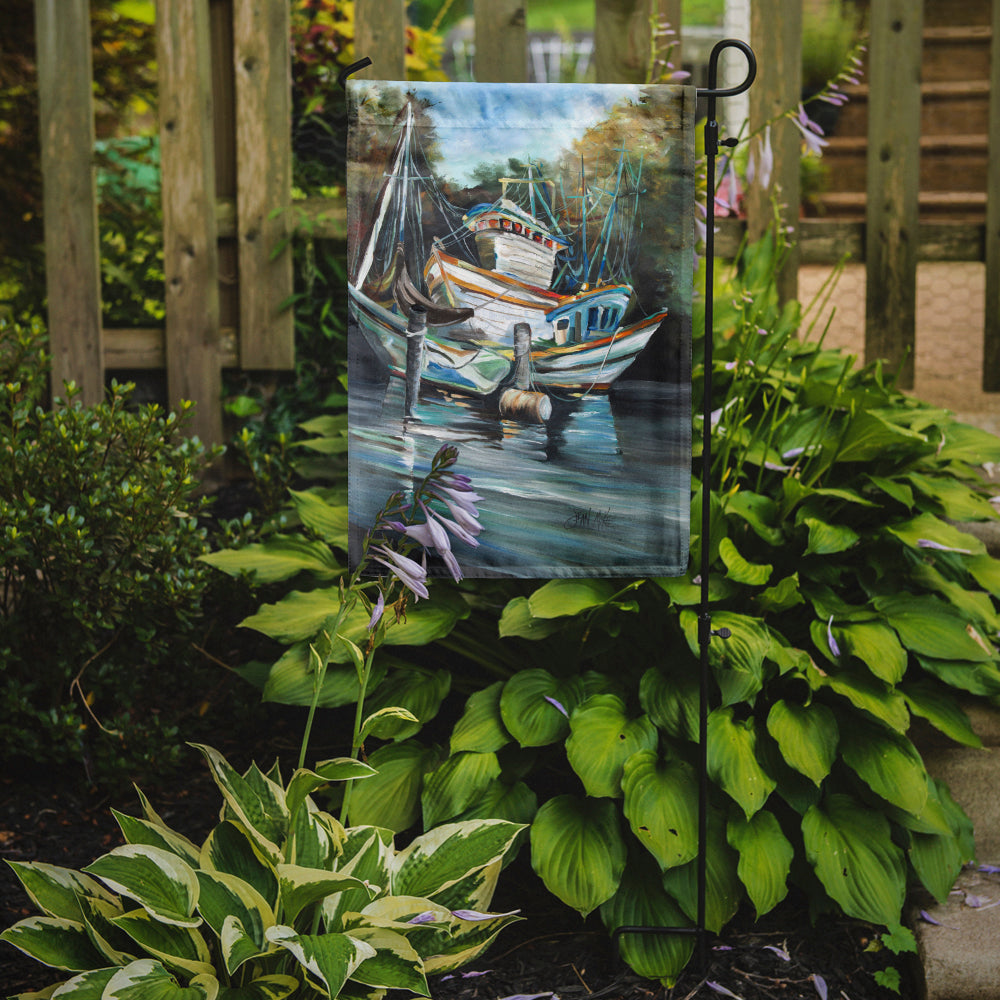 Shrimpers Cove and Shrimp Boats Garden Flag Mailbox Decorative Yard Banner Outside Patio Artwork for Flower Beds, Garden Size, Multicolor