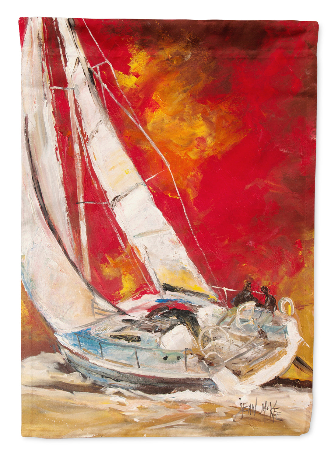 Red Sailboat Garden Flag Mailbox Decorative Yard Banner Outside Patio Artwork for Flower Beds, Garden Size, Multicolor