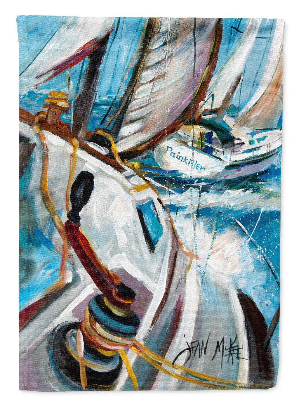 Pain Killer Sailboat Race Garden Flag Mailbox Decorative Yard Banner Outside Patio Artwork for Flower Beds, Garden Size, Multicolor