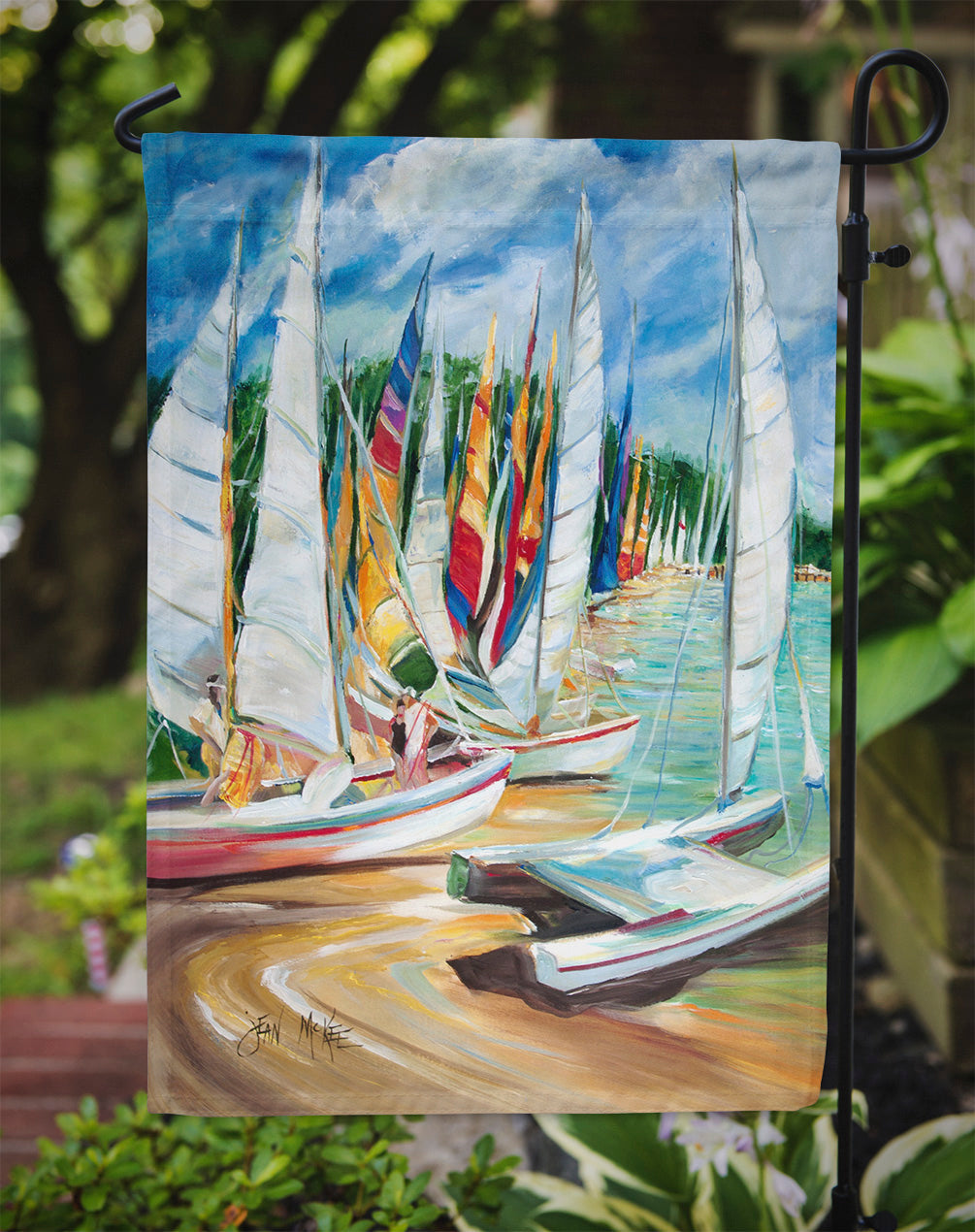 Eastern Shore Sailboats Garden Flag Mailbox Decorative Yard Banner Outside Patio Artwork for Flower Beds, Garden Size, Multicolor