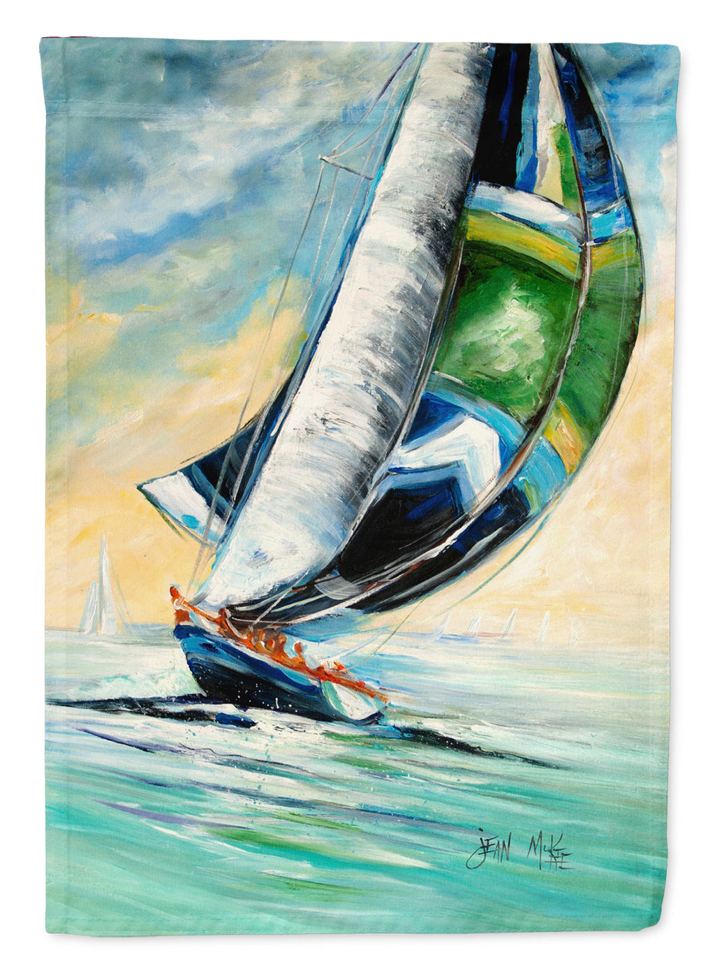 Cruising the Coast Sailboats Garden Flag Mailbox Decorative Yard Banner Outside Patio Artwork for Flower Beds, Garden Size, Multicolor
