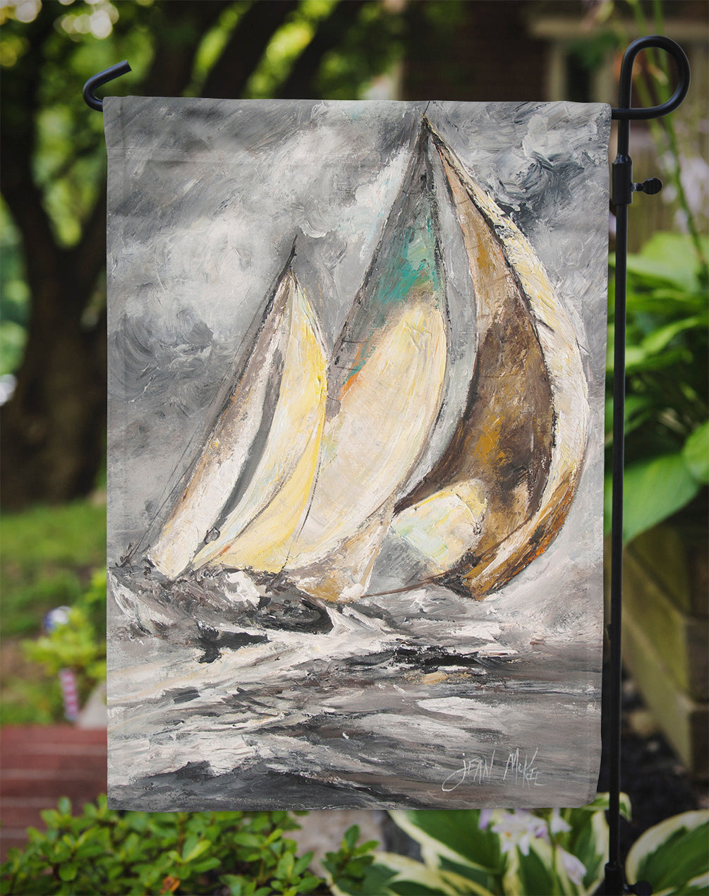 Boat Full Sailboats Garden Flag Mailbox Decorative Yard Banner Outside Patio Artwork for Flower Beds, Garden Size, Multicolor