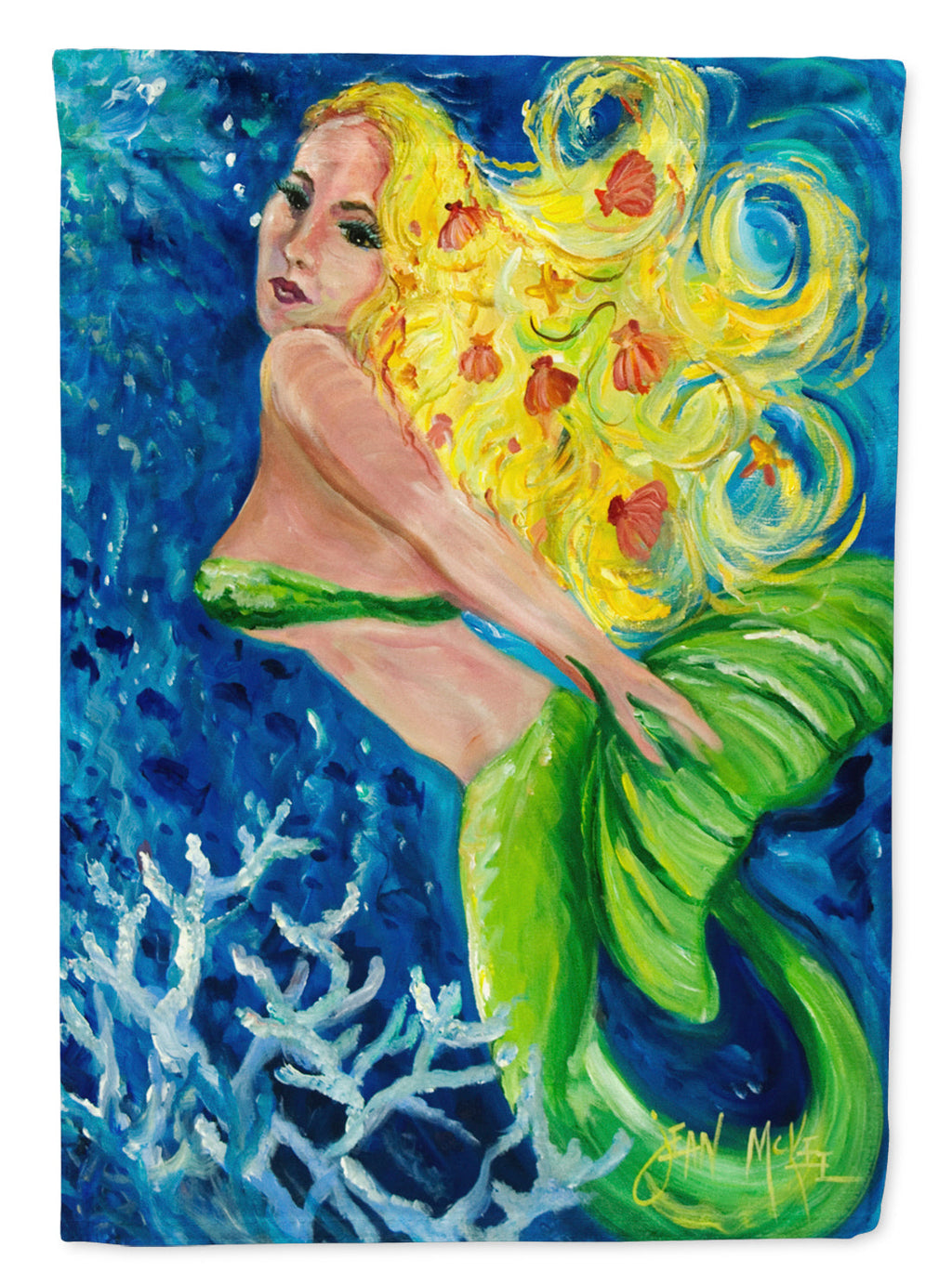 Blonde Mermaid Garden Flag Mailbox Decorative Yard Banner Outside Patio Artwork for Flower Beds, Garden Size, Multicolor