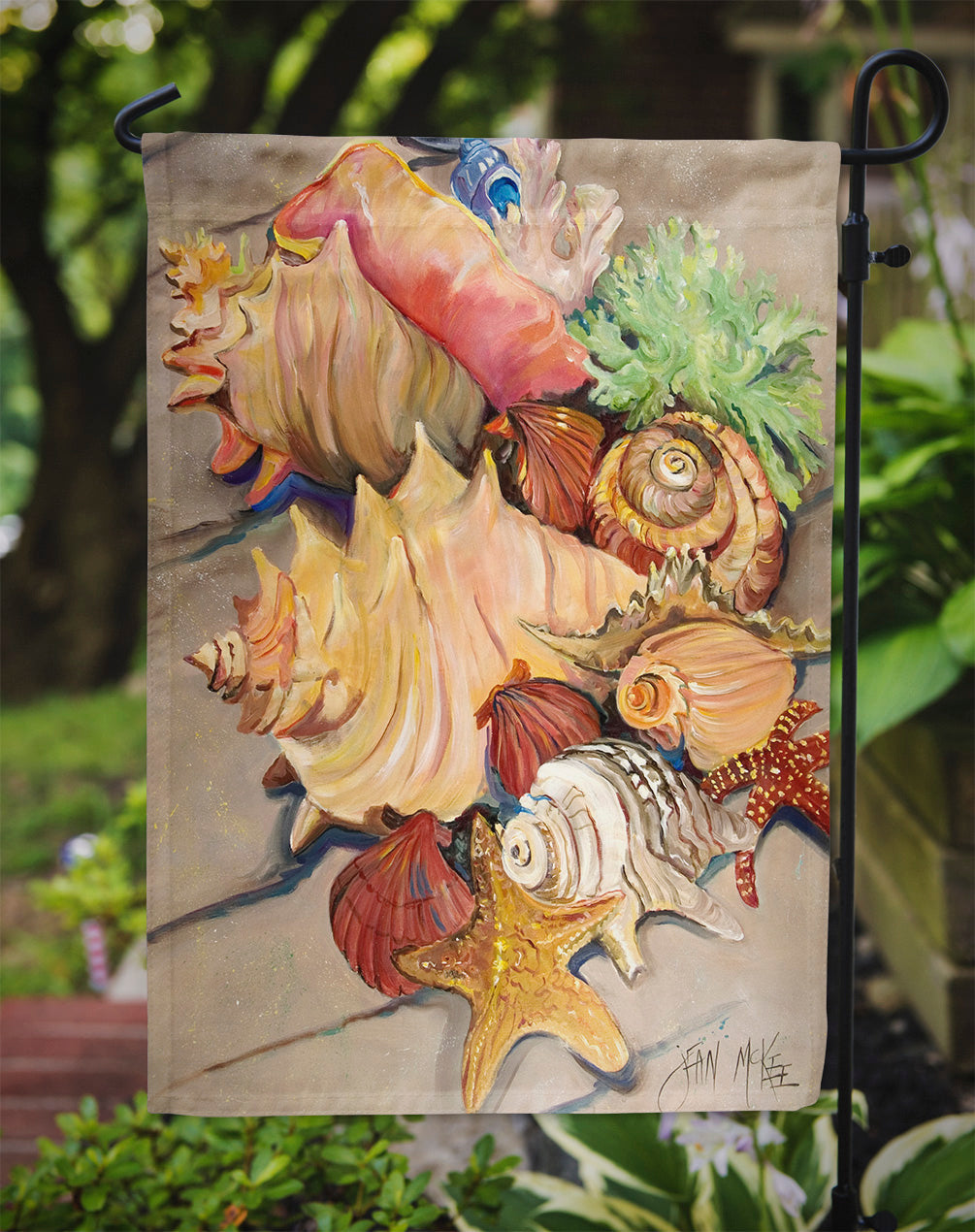 Shells Garden Flag Mailbox Decorative Yard Banner Outside Patio Artwork for Flower Beds, Garden Size, Multicolor