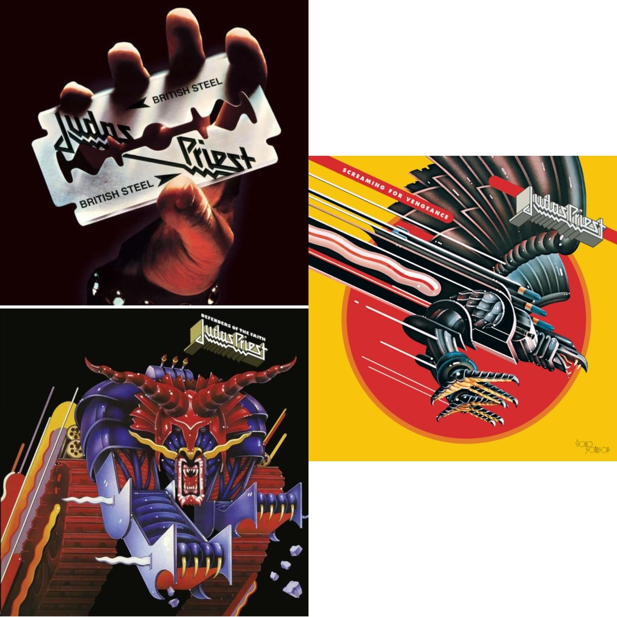 Judas Priest - Screaming For Vengeance (180G/Dl Card) & Defenders Of The Faith (180G/Dl Code) & British Steel (180G)(Dl Code) - LP Vinyl Bundle