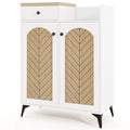 2-Door Shoe Rack Organizer with Drawer and 6 Removable Shelves-White