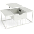 Lift Top Coffee Table Modern Center Table with Hidden Storage Compartment-White