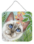 White Cat Saphire Eyes Wall or Door Hanging Prints Aluminum Metal Sign Kitchen Wall Bar Bathroom Plaque Home Decor, 6x6, Multicolor