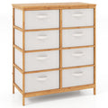 8 Drawers Dresser with Removable Fabric Bins for Bedroom-Beige