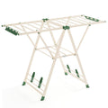 Clothes Drying Rack with Height Adjustable Wings-Beige