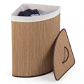 15 Gal Capacity Bamboo Laundry Hamper with Removable Liner-Brown