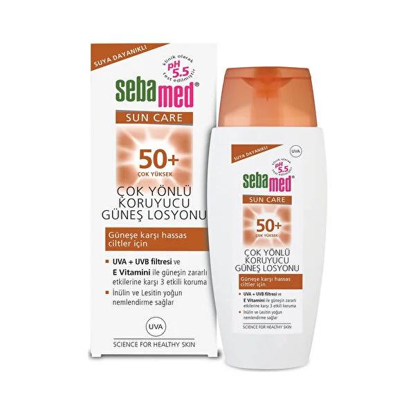Sebamed Sun Lotion SPF 50+ - High UVA/UVB Protection, Non-Greasy, Alcohol & Paraben Free Sunscreen for Sensitive Skin