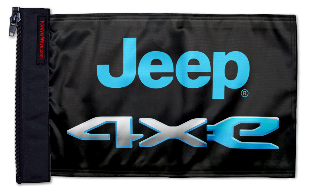 Jeep 4Xe 12"x18" Forever Wave Flag for Jeep Wrangler YJ 1986-1995