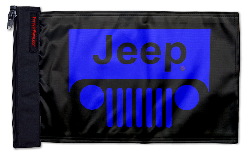 Jeep Grill 12"x18" Forever Wave Flag for Jeep Wrangler CJ-7 and CJ-8 1976-1986