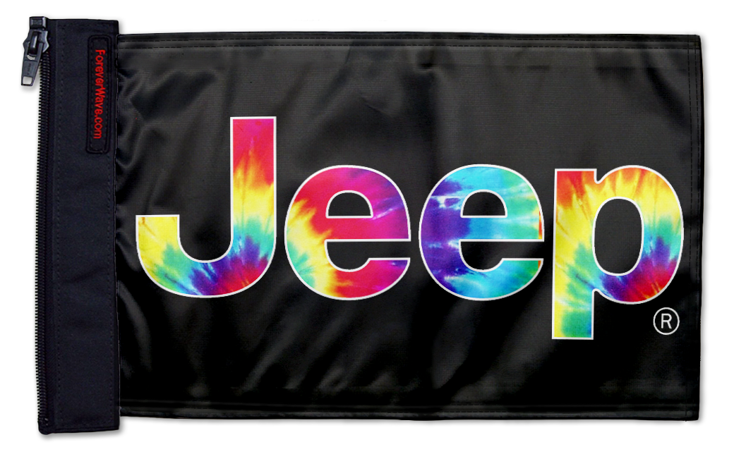 Jeep Tie Dye 12"x18" Forever Wave Flag for Jeep Wrangler LJ 2003-2006