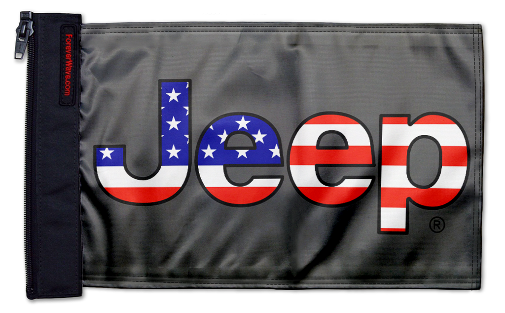 Jeep USA 12"x18" Forever Wave Flag for Jeep Wrangler CJ-7 and CJ-8 1976-1986
