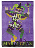Jester Mardi Gras Garden Flag 2 Sided