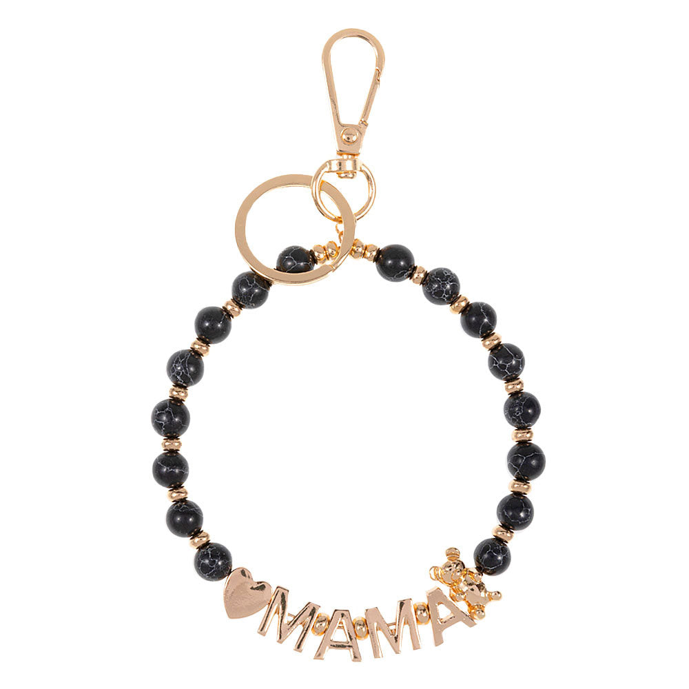 Mama Message Heart Bear Pointed Precious Key Chain Bracelet
