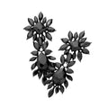 Square Teardrop Marquise Stone Cluster Evening Earrings