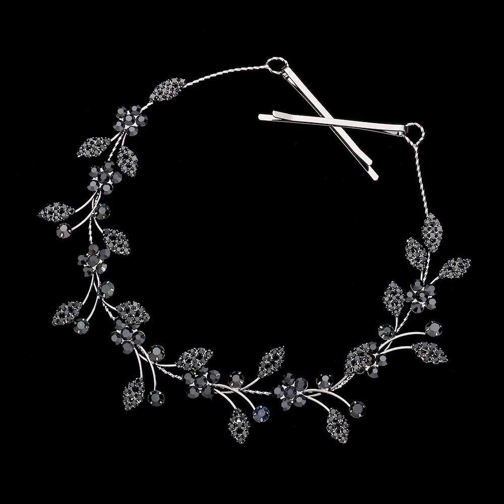 Stone Embellished Flower Cluster Vine Bun Wrap Headpiece