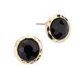 Stylist Round Stone Stud Earrings