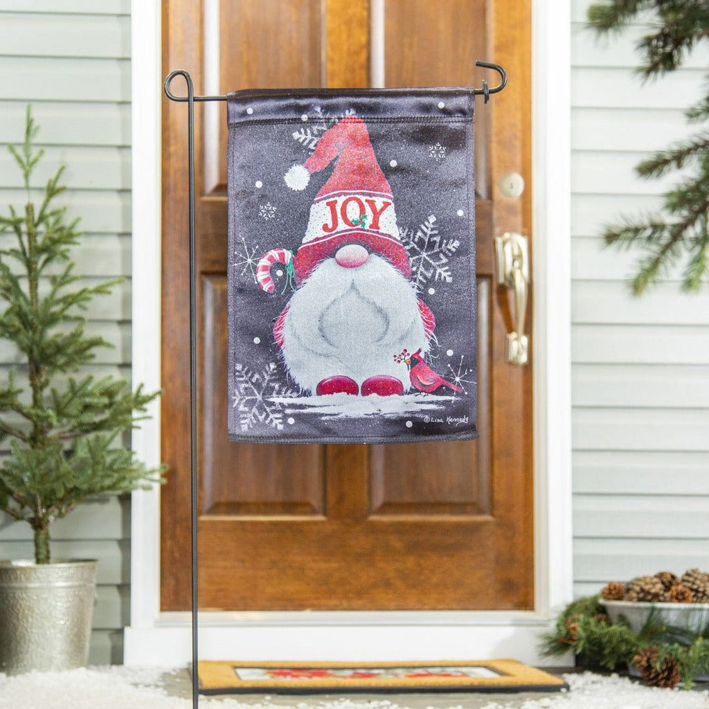 Joy Gnome Christmas Garden Flag 2 Sided