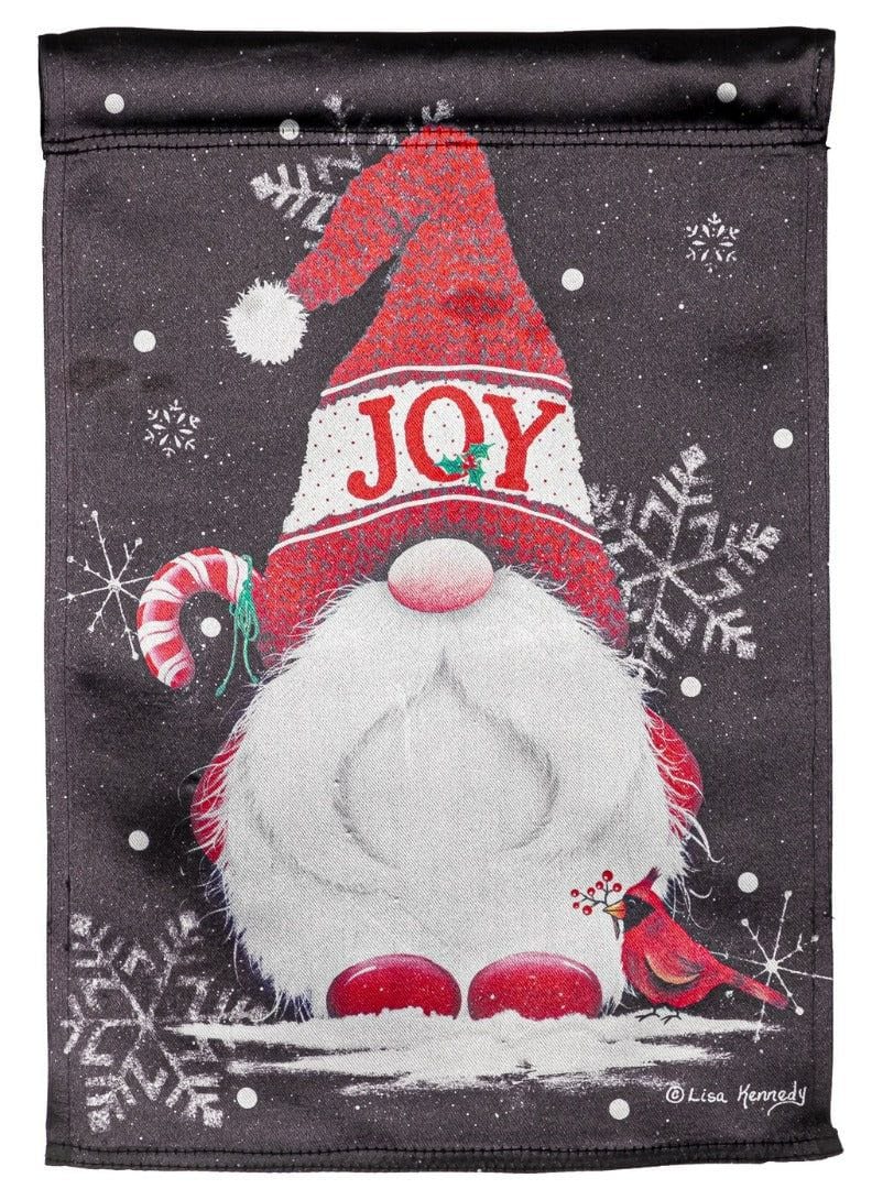 Joy Gnome Christmas Garden Flag 2 Sided