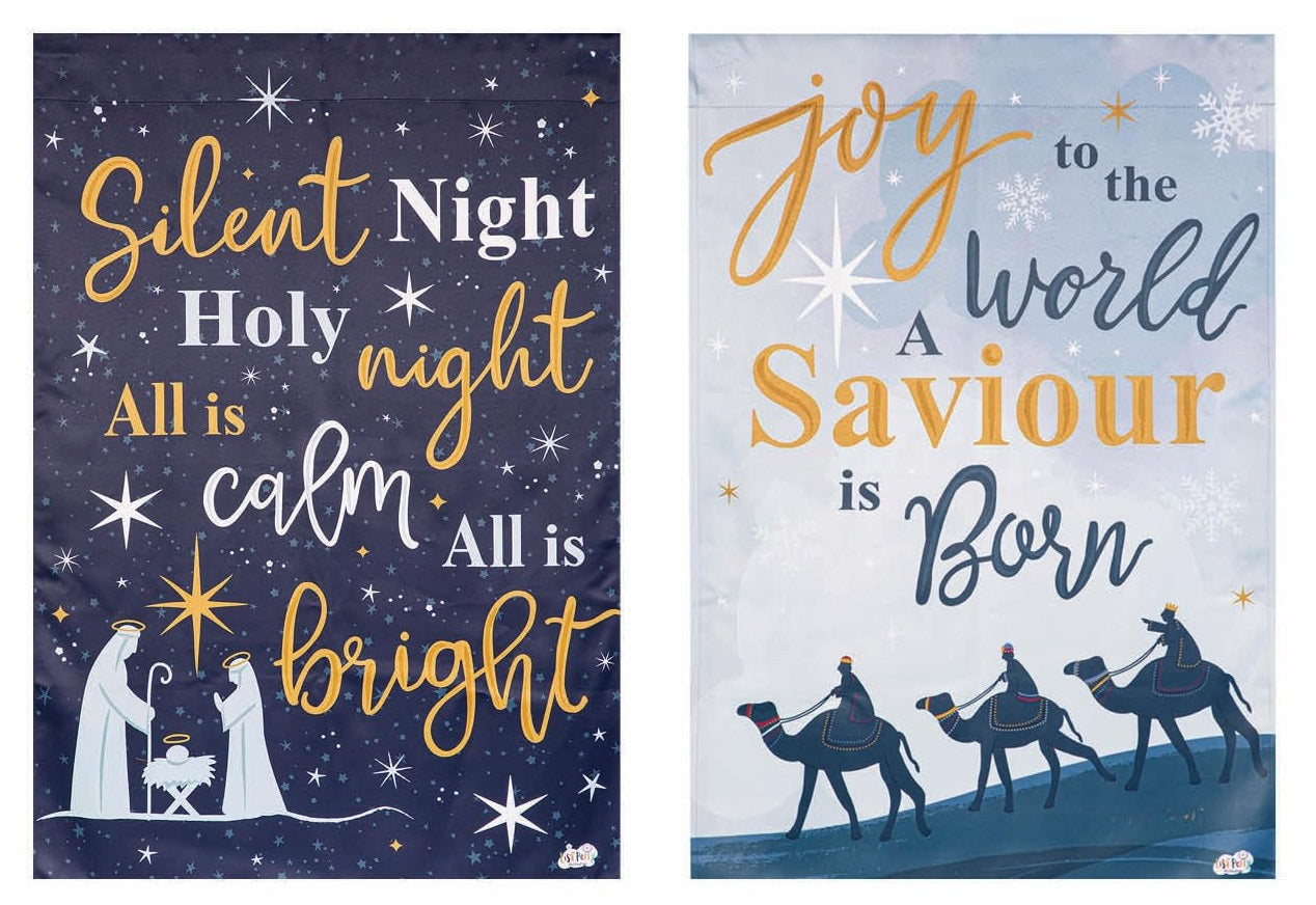 Joy to the World Christmas Garden Flag 2 Sided