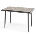 Sintered Stone Dining Table 44" Rectangular Kitchen Table with Metal Frame Indoor Modern Breakfast Table for Living Room Dining Room-Golden