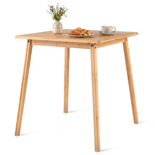 27.5 Inch Square Bamboo Dining Table for 2-4 People-Natural