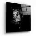 Shadow Emerging Leopard Glass Wall Art