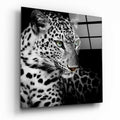 Piercing Gaze Leopard Glass Wall Art
