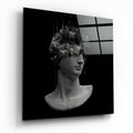 Black Glitch Hair Bust Glass Wall Art