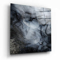 Smoky Black Ink Wave Glass Wall Art