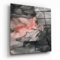Coral Bloom Charcoal Ink Glass Wall Art