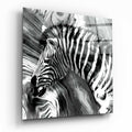 Monochrome Marbled Zebra Glass Wall Art