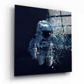 Pixel Dispersion Astronaut Glass Wall Art