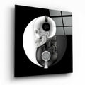 Yin Yang Skull DJ Headphones Glass Wall Art