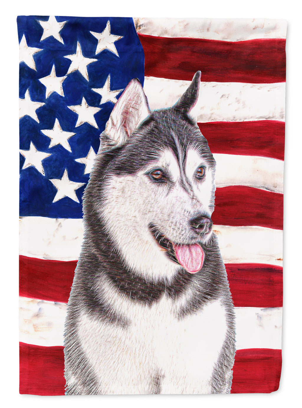 USA American Flag with Alaskan Malamute Garden Flag Mailbox Decorative Yard Banner Outside Patio Artwork for Flower Beds, Garden Size, Multicolor