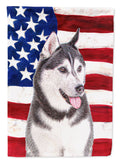 USA American Flag with Alaskan Malamute Garden Flag Mailbox Decorative Yard Banner Outside Patio Artwork for Flower Beds, Garden Size, Multicolor