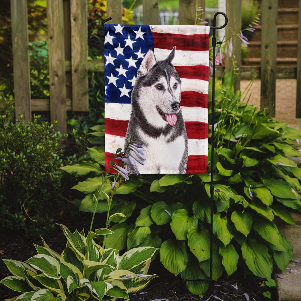 USA American Flag with Alaskan Malamute Garden Flag Mailbox Decorative Yard Banner Outside Patio Artwork for Flower Beds, Garden Size, Multicolor