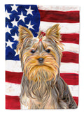 USA American Flag with Yorkie / Yorkshire Terrier Garden Flag Mailbox Decorative Yard Banner Outside Patio Artwork for Flower Beds, Garden Size, Multicolor