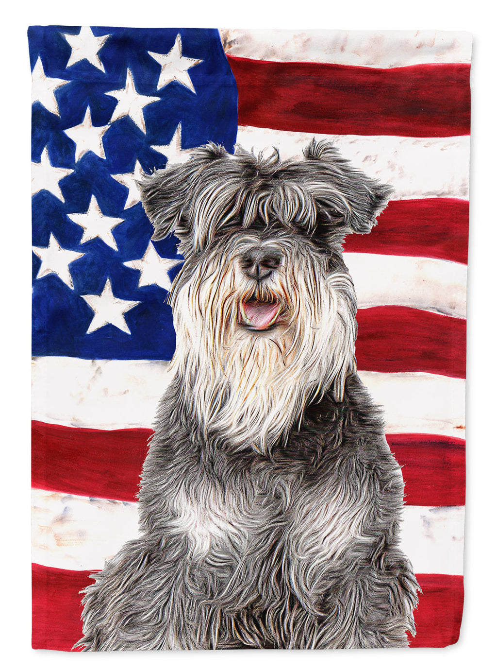USA American Flag with Schnauzer Garden Flag Mailbox Decorative Yard Banner Outside Patio Artwork for Flower Beds, Garden Size, Multicolor