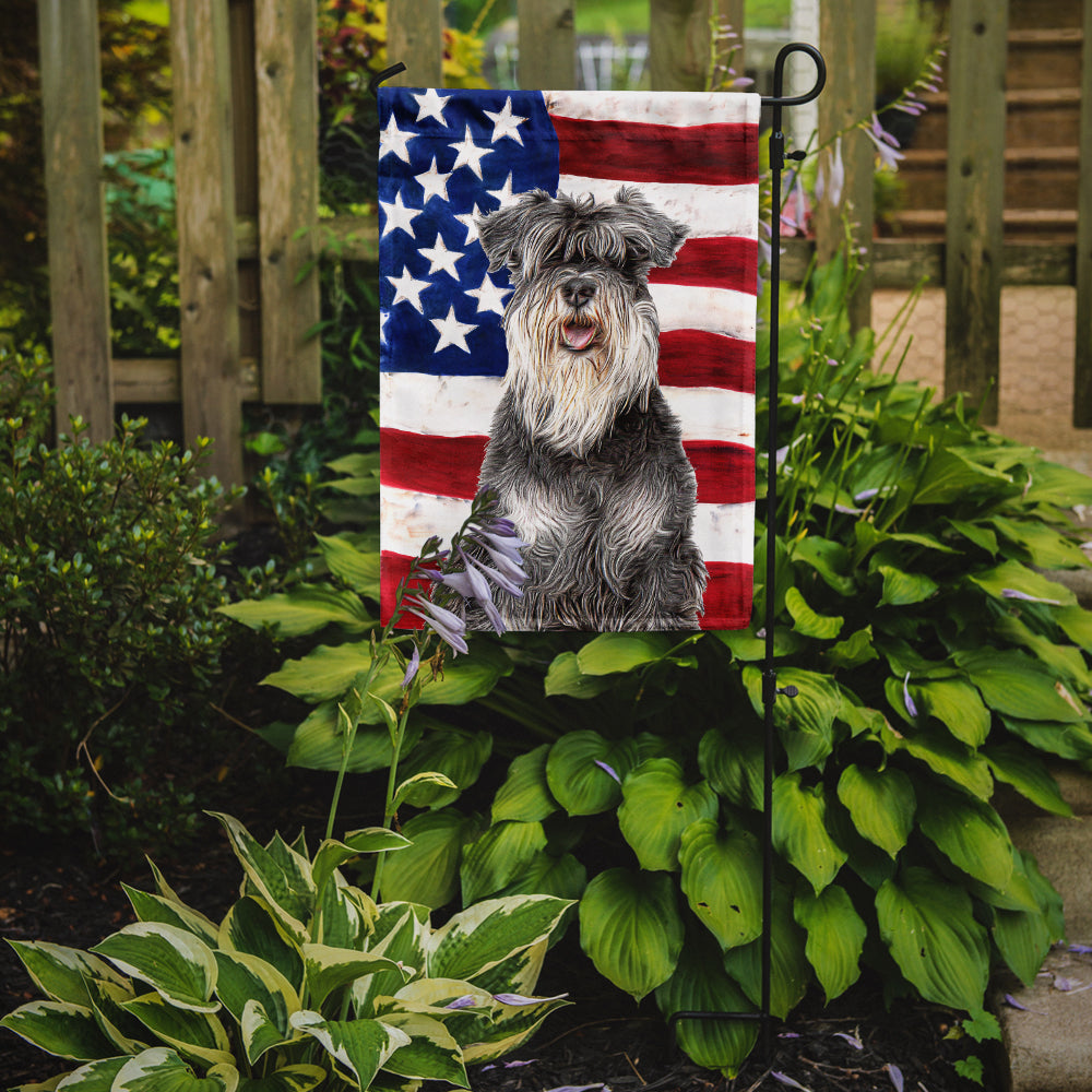 USA American Flag with Schnauzer Garden Flag Mailbox Decorative Yard Banner Outside Patio Artwork for Flower Beds, Garden Size, Multicolor
