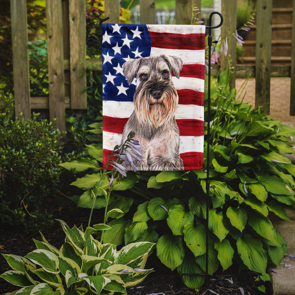 USA American Flag with Schnauzer Garden Flag Mailbox Decorative Yard Banner Outside Patio Artwork for Flower Beds, Garden Size, Multicolor