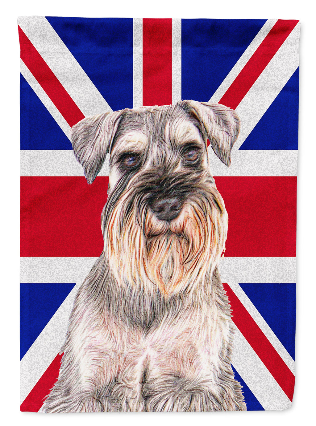 Schnauzer with English Union Jack British Flag Garden Flag Mailbox Decorative Yard Banner Outside Patio Artwork for Flower Beds, Garden Size, Multicolor